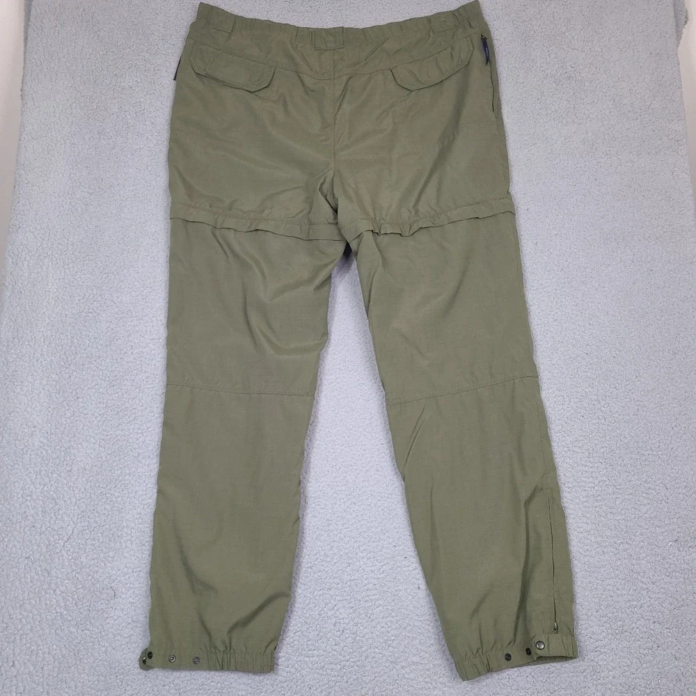 Vintage LL Bean Convertible Pants XL 44x34 Green Hiking Fishing Nylon Ripstop‎
